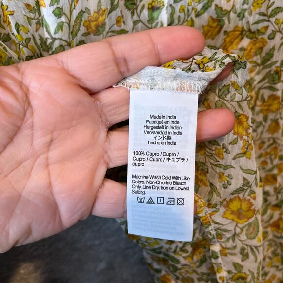 J. Crew Crinkle‎ chiffon button-up shirt in floral vines Size 10 New - Picture 3 of 8